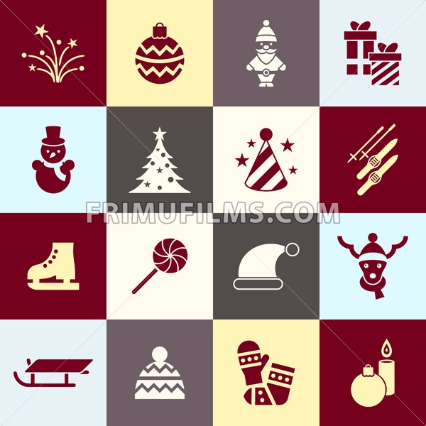 600x600 Digital Vector Christmas And New Year Holidays Set Collection