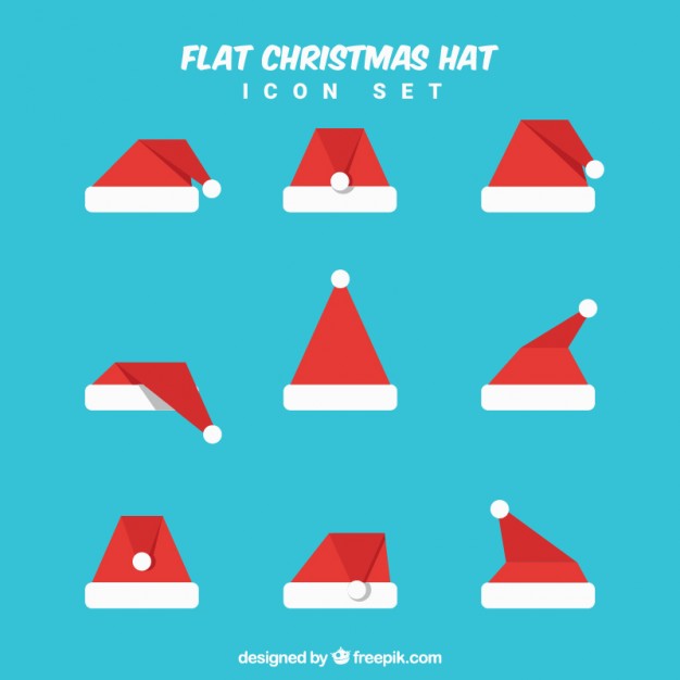 626x626 Flat Christmas Hat Icon Set Vector Premium Download