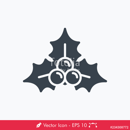 500x500 Christmas Holly Icon Vector Stock Image And Royalty Free Vector