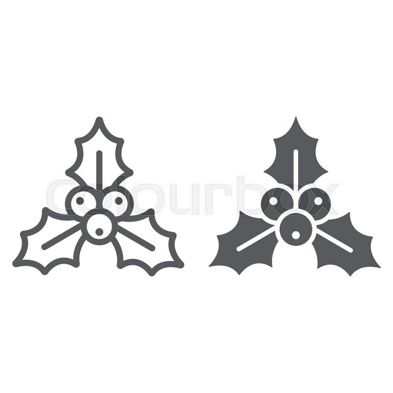 800x800 Christmas Holly Berry Line And Glyph Stock Vector Colourbox