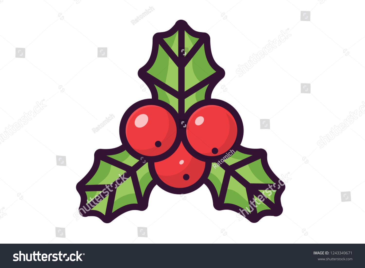 1500x1101 Holly Berry Leaves Christmas Symbol Vector Design Icon Leaves