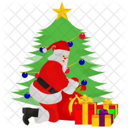 256x256 Christmas Icon Of Flat Style