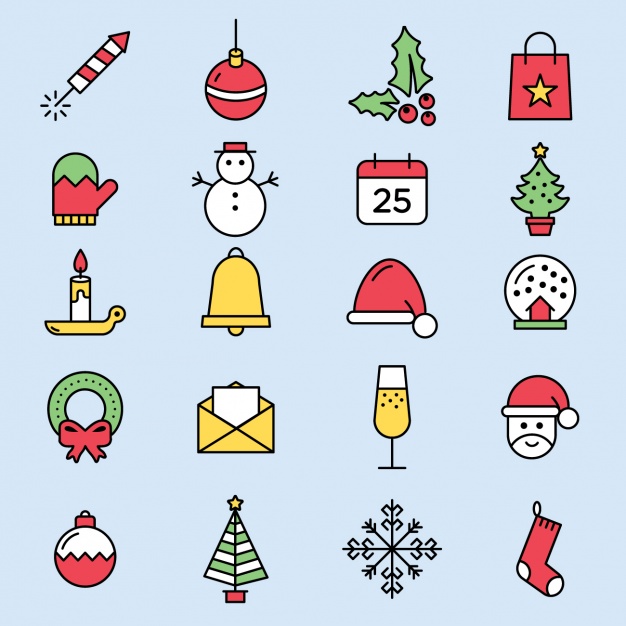 626x626 Cute Christmas Icons Vector Free Download