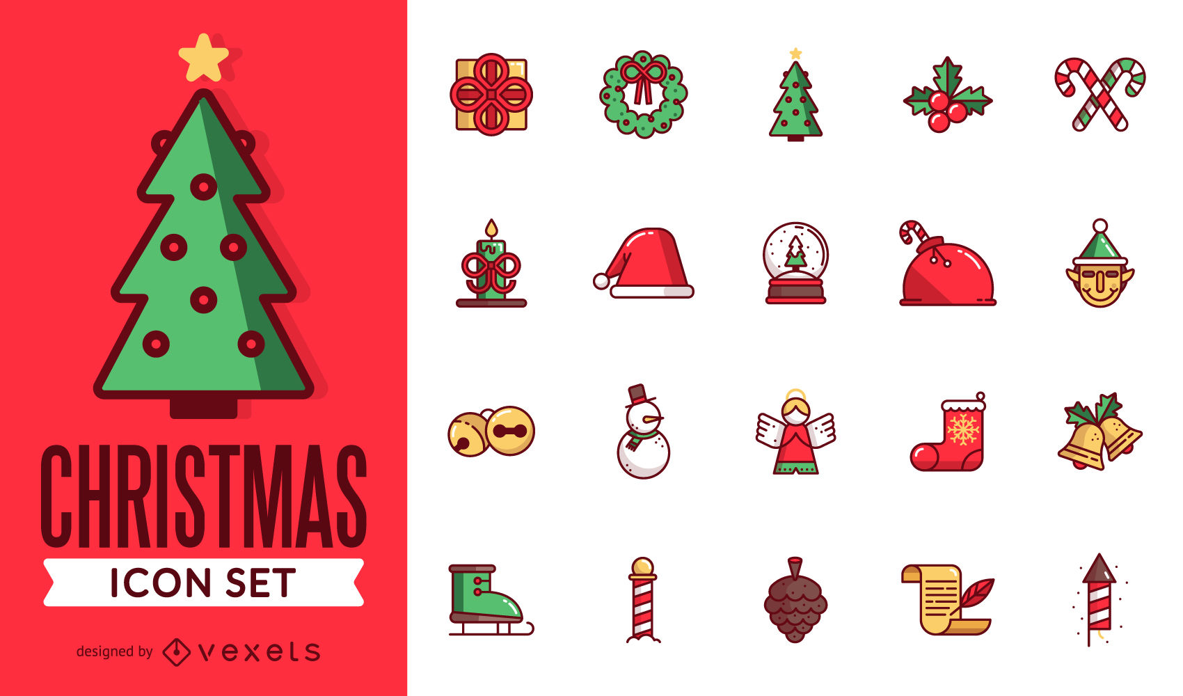1700x1000 Flat Christmas Icon Pack