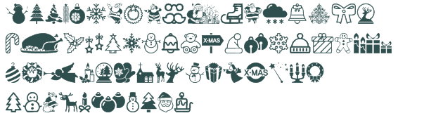 620x168 Christmas Icons Font Download Free