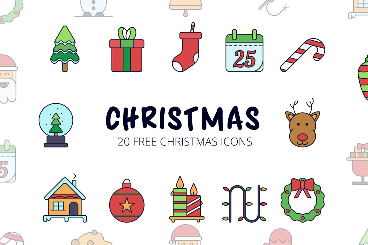1200x800 Free Christmas Vector Icon Set
