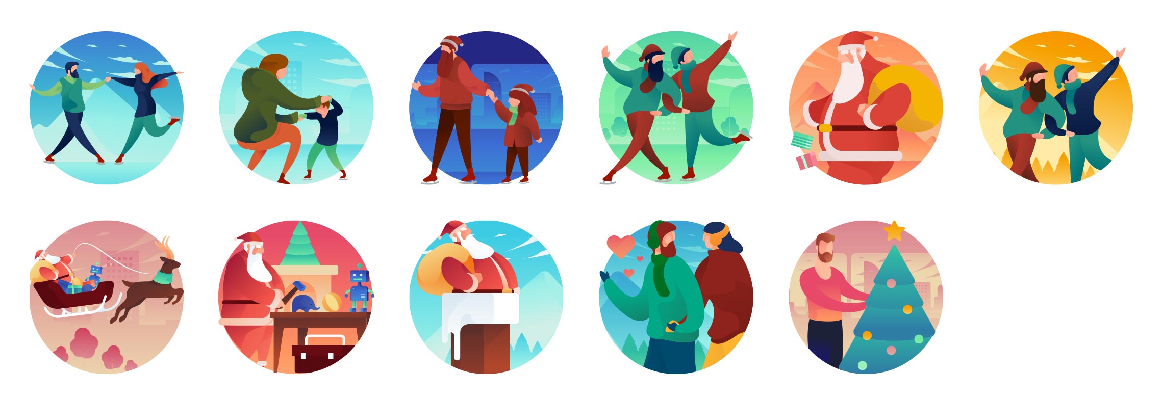 2280x783 Flat Icons Pack