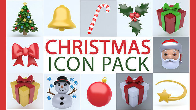 676x380 Asset Realtime Christmas Icon Pack Cgtrader