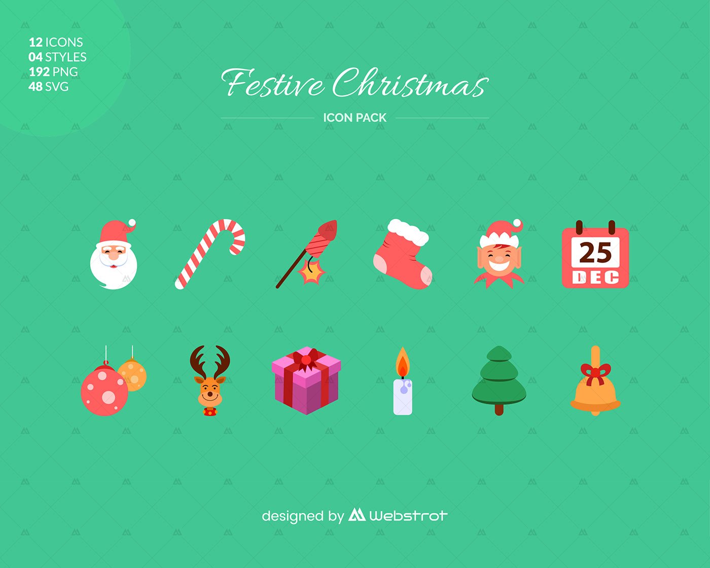 1400x1120 Festive Christmas Icon Pack