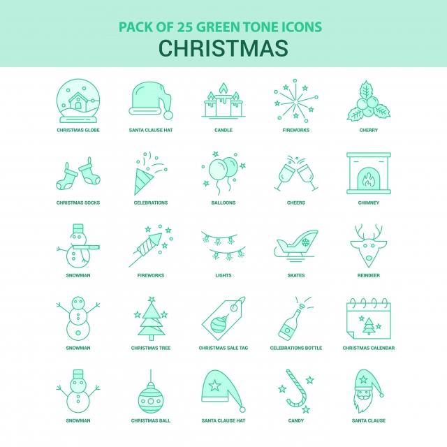 640x640 Green Christmas Icon Set, Balloons, Celebrations Bottle, Cheers