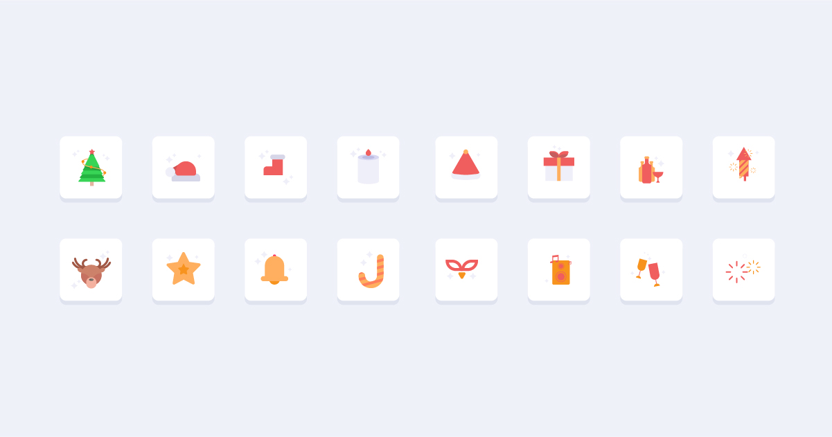 1201x631 Merry Christmas Icon Set Makiplace
