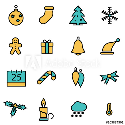 500x500 Trendy Flat Line Icon Pack For Designers And Developers Vector