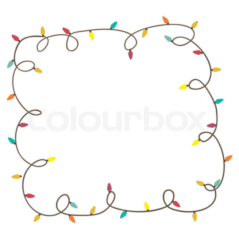 800x800 Christmas Lights Frame Icon Image Stock Vector Colourbox