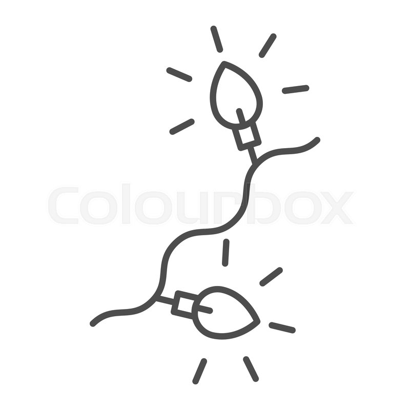 800x800 Light Garland Thin Line Icon Stock Vector Colourbox