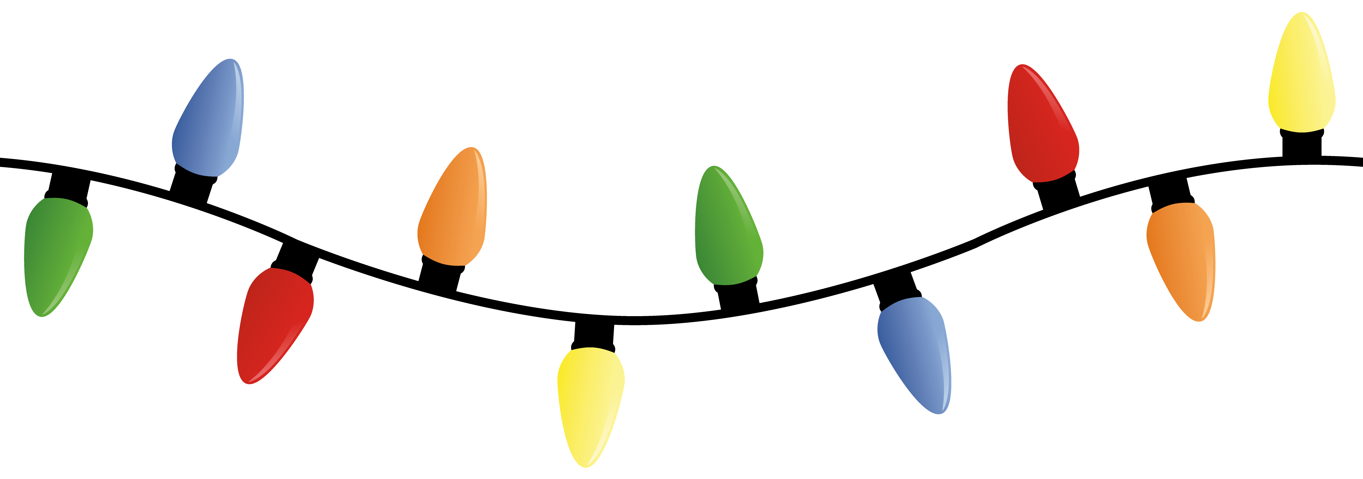 5408x1900 String Christmas Lights Clipart Png