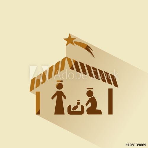 500x500 Christmas Nativity Icon With Shadow