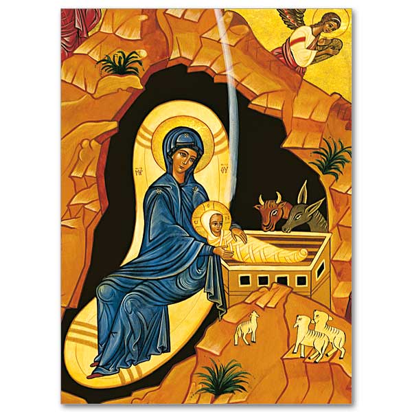 600x600 Nativity Icon Christmas Card