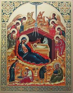 236x300 Nativity Icon Embossed On Wood