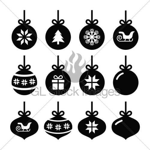 Christmas Ornament, Christmas Bauble Vector Icons Set Gl Stock 500x500 Christmas Ornament, Christmas Bauble Vector Icons Set Gl Stock