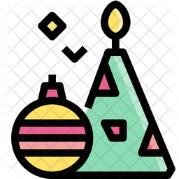 256x256 Christmas Party Icon Of Colored Outline Style