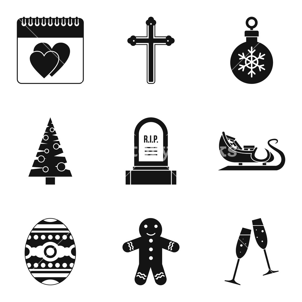 1000x1000 Christmas Parties Icons Set Simple Set Of Christmas Parties