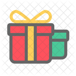 256x256 Christmas Gift Icon Of Colored Outline Style