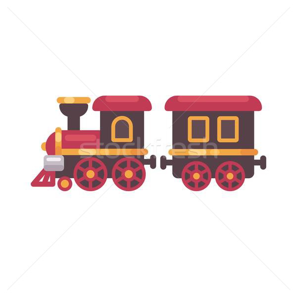 600x600 Toy Train Flat Illustration Christmas Present Icon Vector