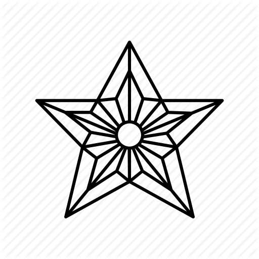 512x512 Christmas Tree Star, Hanging Star, Origami Star, Outline Star