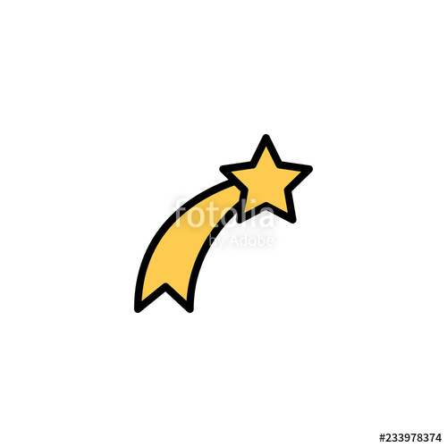 500x500 Outline Color Christmas Star Icon Isolated On White Background