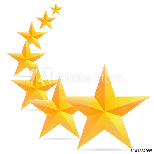 500x500 Seven Golden Christmas Star Icon Isolated On White Background
