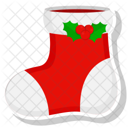 256x256 Christmas Socks Icon Of Flat Style