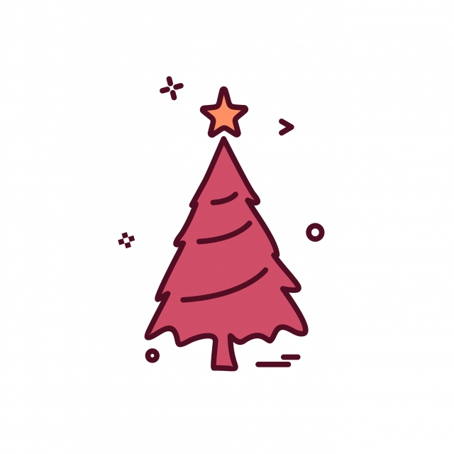 640x640 Christmas Tree Icon Design Vector, Christmas, Tree, Icon Png