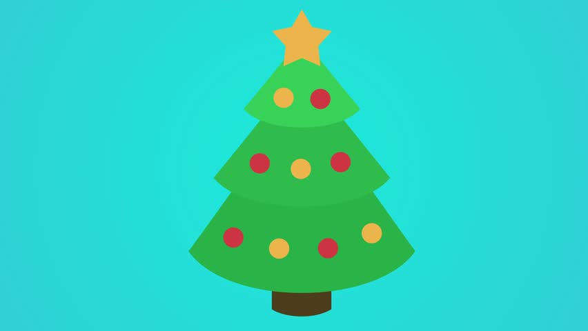 852x480 Christmas Tree Icon With Star Stock Footage Video