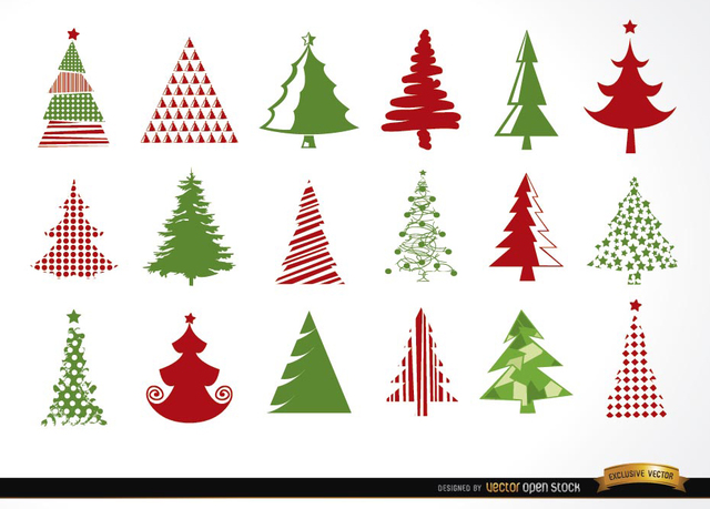 640x459 Free Vectors Christmas Tree Icons Vector Open Stock