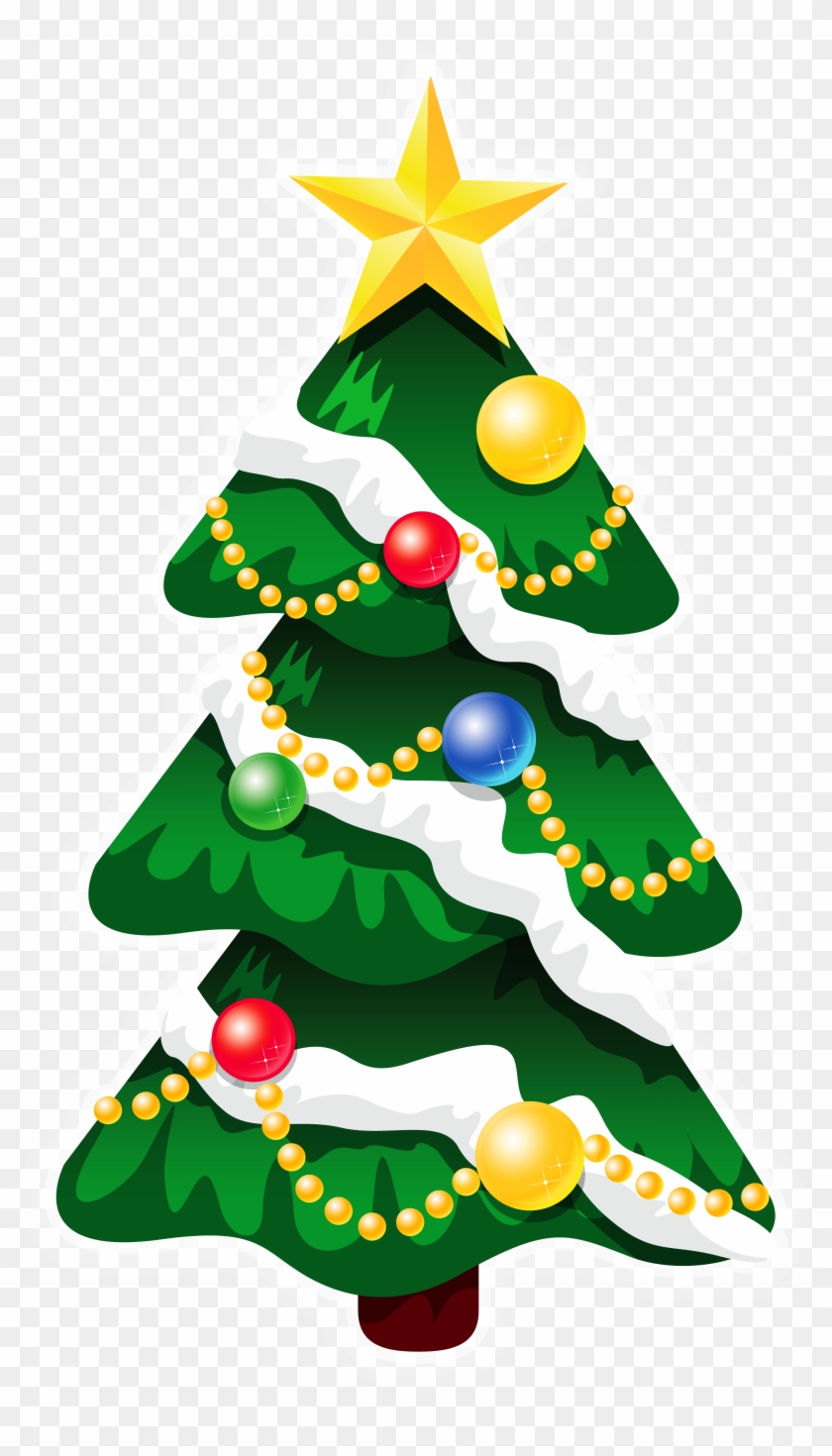 840x1470 Transparent Snowy Deco Xmas Tree With Star Png Clipart