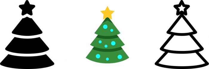 700x233 Christmas Tree Icon Png Vector, Clipart