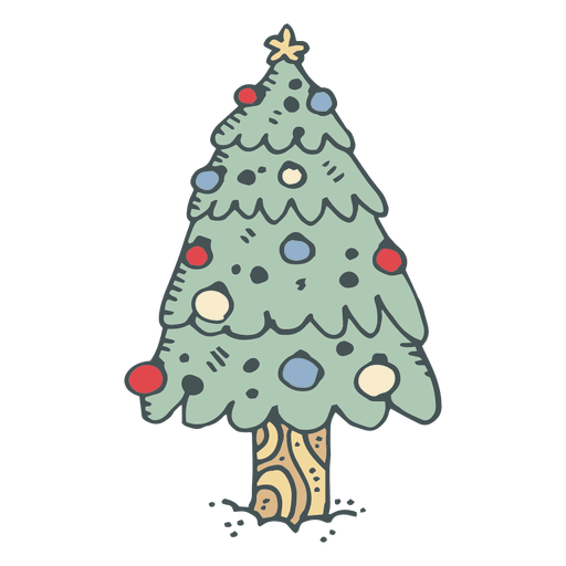 512x512 Christmas Tree Hand Drawn Cartoon Icon