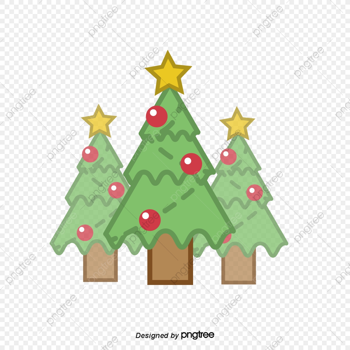 1200x1200 Cute Christmas Tree Icon, Cartoon, Lovely, Christmas Element Png