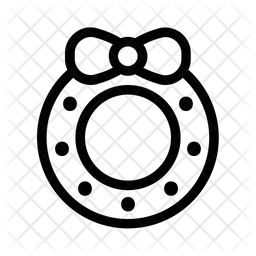 256x256 Christmas Wreath Icon Of Line Style