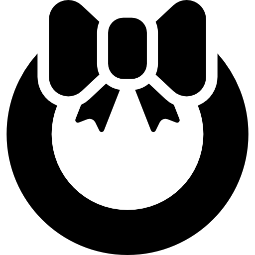 512x512 Christmas Wreath With A Ribbon Icons Free Download