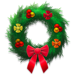 256x256 Festive, Holiday, Wreath Icon