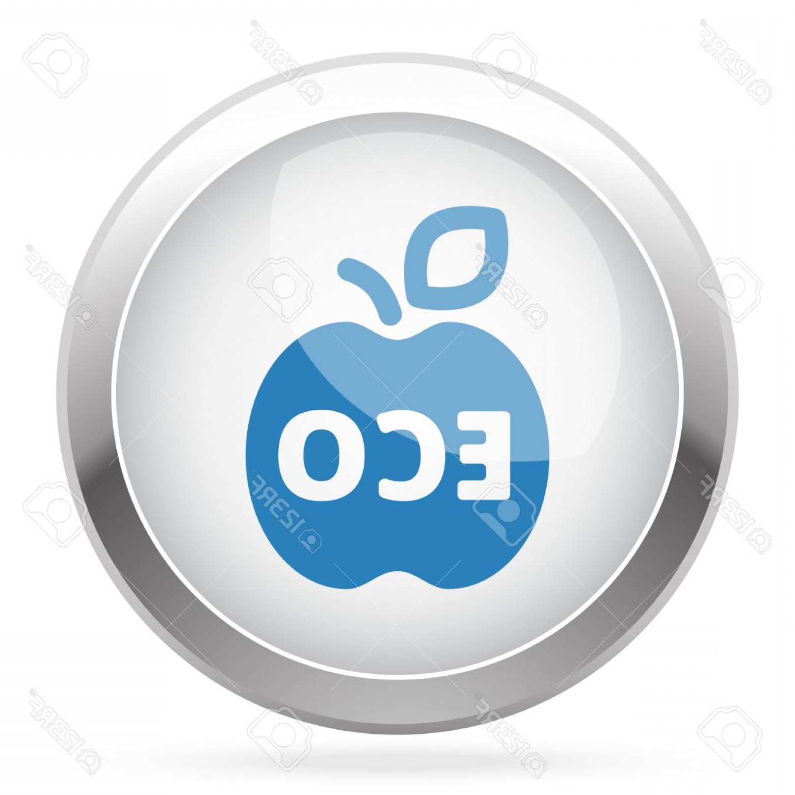 1560x1560 Photostock Vector Blue Apple Icon On White Glossy Chrome App
