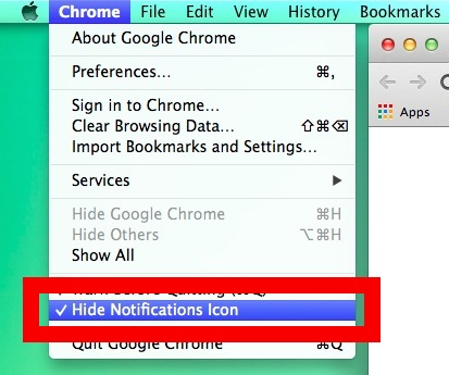 413x345 Disable The Chrome Notification Bell Menu Bar Icon In Mac Os X