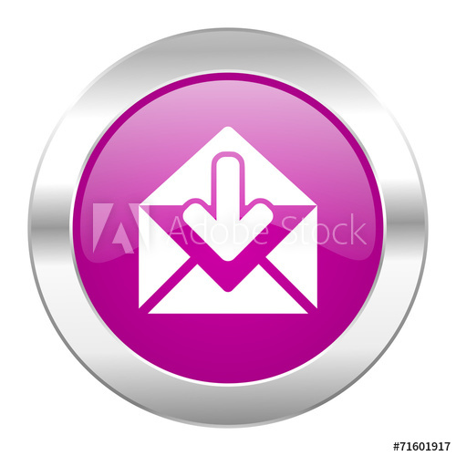 500x500 Email Violet Circle Chrome Web Icon Isolated
