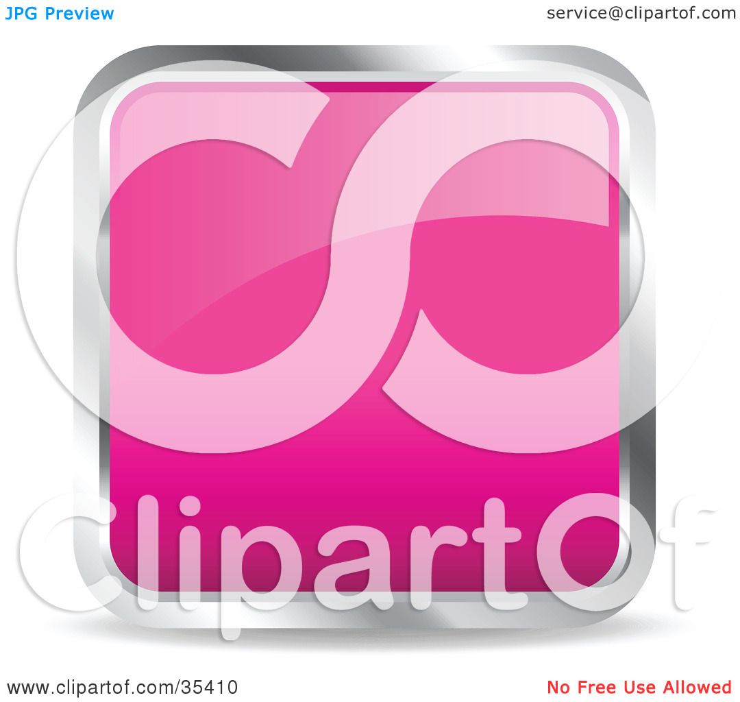 Clipart Illustration Of A Shiny, Pink, Square, Chrome Rimmed 1080x1024 Clipart Illustration Of A Shiny, Pink, Square, Chrome Rimmed