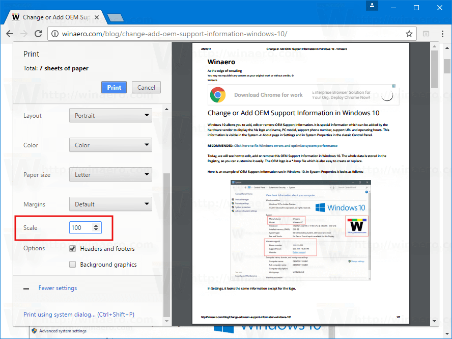 888x665 How To Enable Print Scaling In Google Chrome
