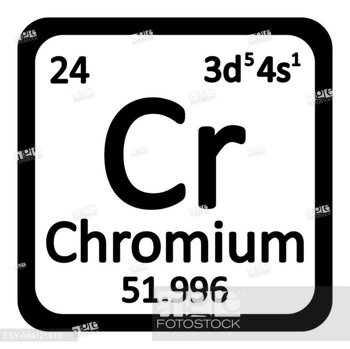 701x700 Periodic Table Element Chromium Icon On White Background, Stock