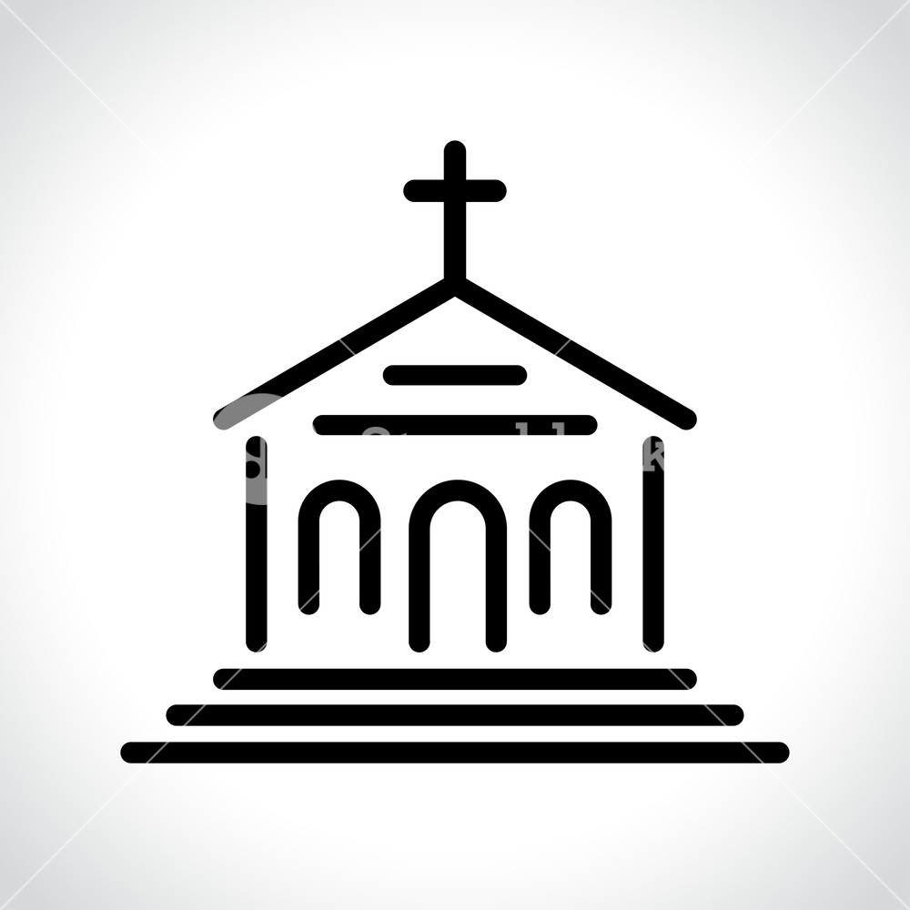 1000x1000 Illustration Of Church Icon On White Background Royalty Free Stock