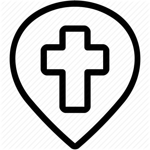 512x512 Church, Cross, Gps, Map, Maps, Navigation, Pin, Style, Three Icon