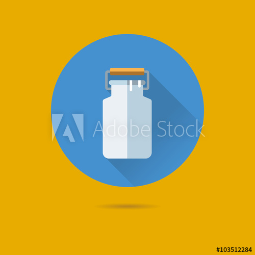 500x500 Milk Churn Flat Design Vector Icon